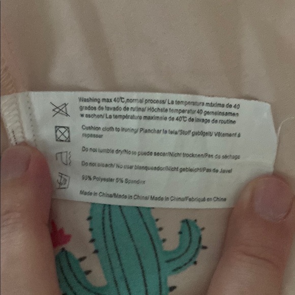 Satin Cactus Print Pink Pajama Set - Picture 7 of 7